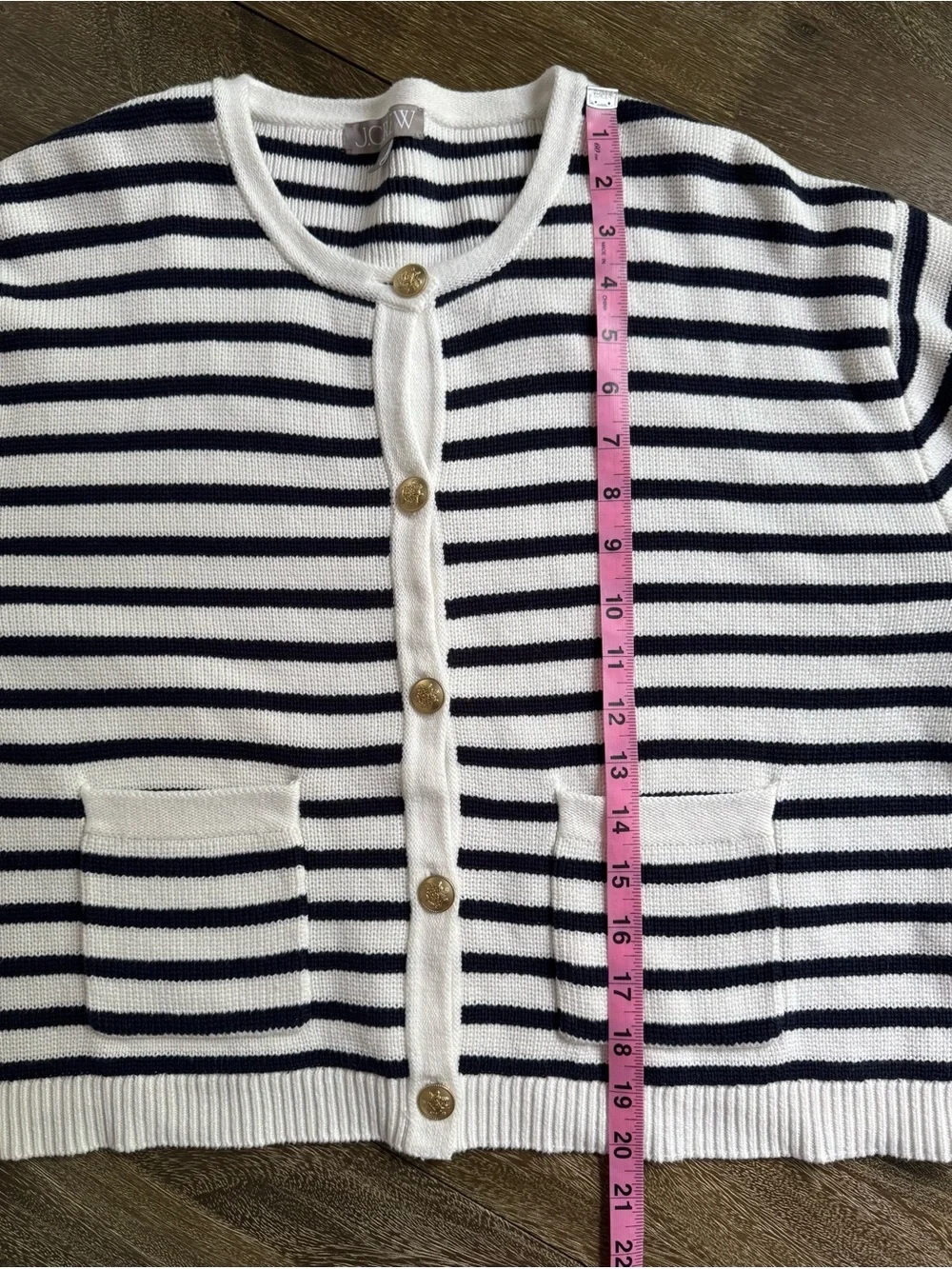 J. Crew Relaxed Emilie Sweater Lady Jacket Blue Stripe Size Large Preppy